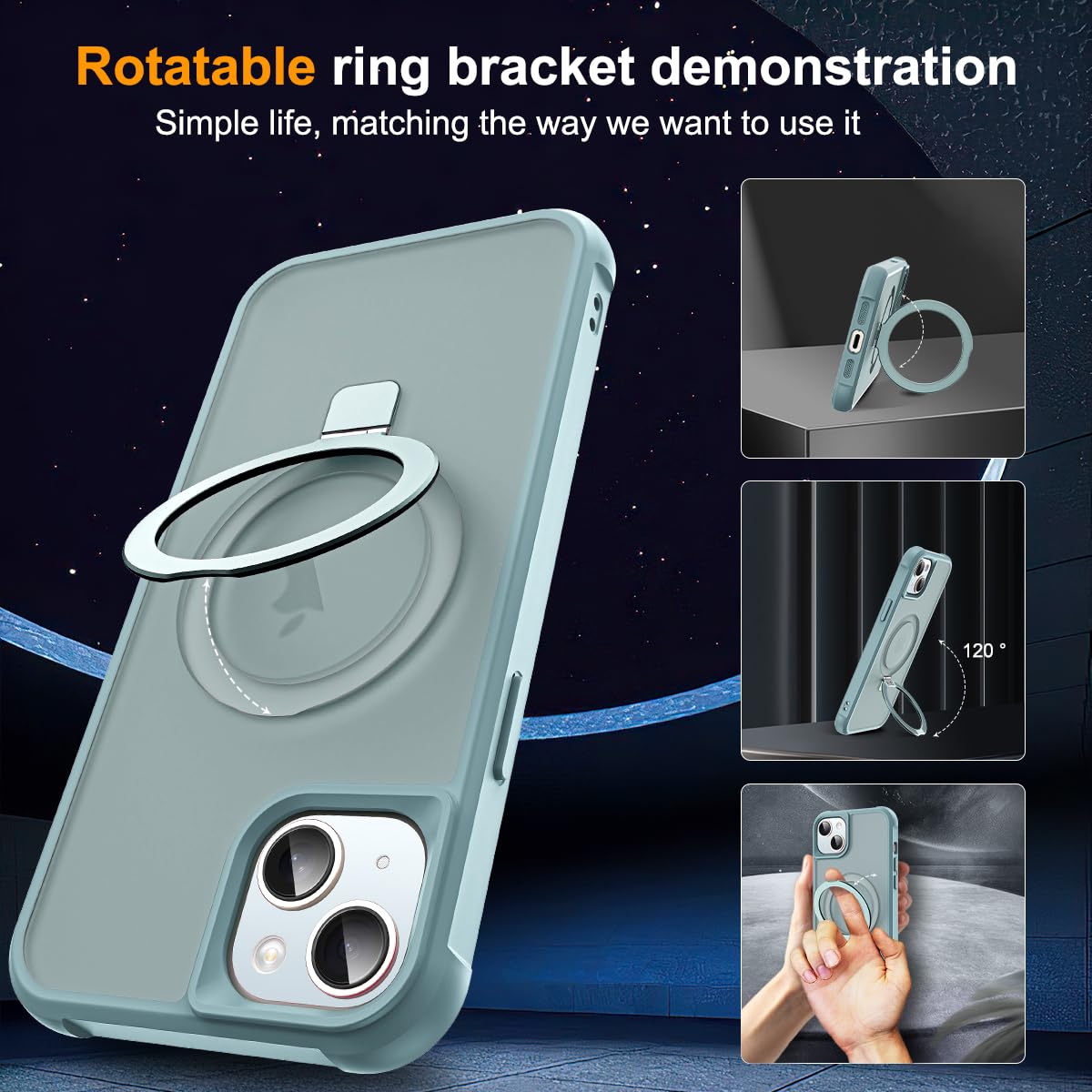 Foto 3 pulgar | Funda De Teléfono Skylmw Compatible Con Iphone 15 Con Magsafe Blue - Venta Internacional.