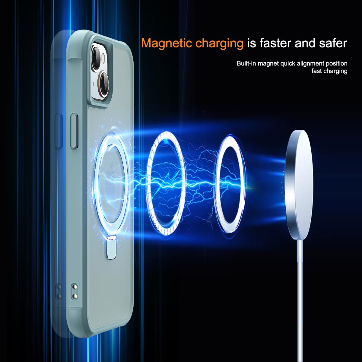 Foto 4 pulgar | Funda De Teléfono Skylmw Compatible Con Iphone 15 Con Magsafe Blue - Venta Internacional.