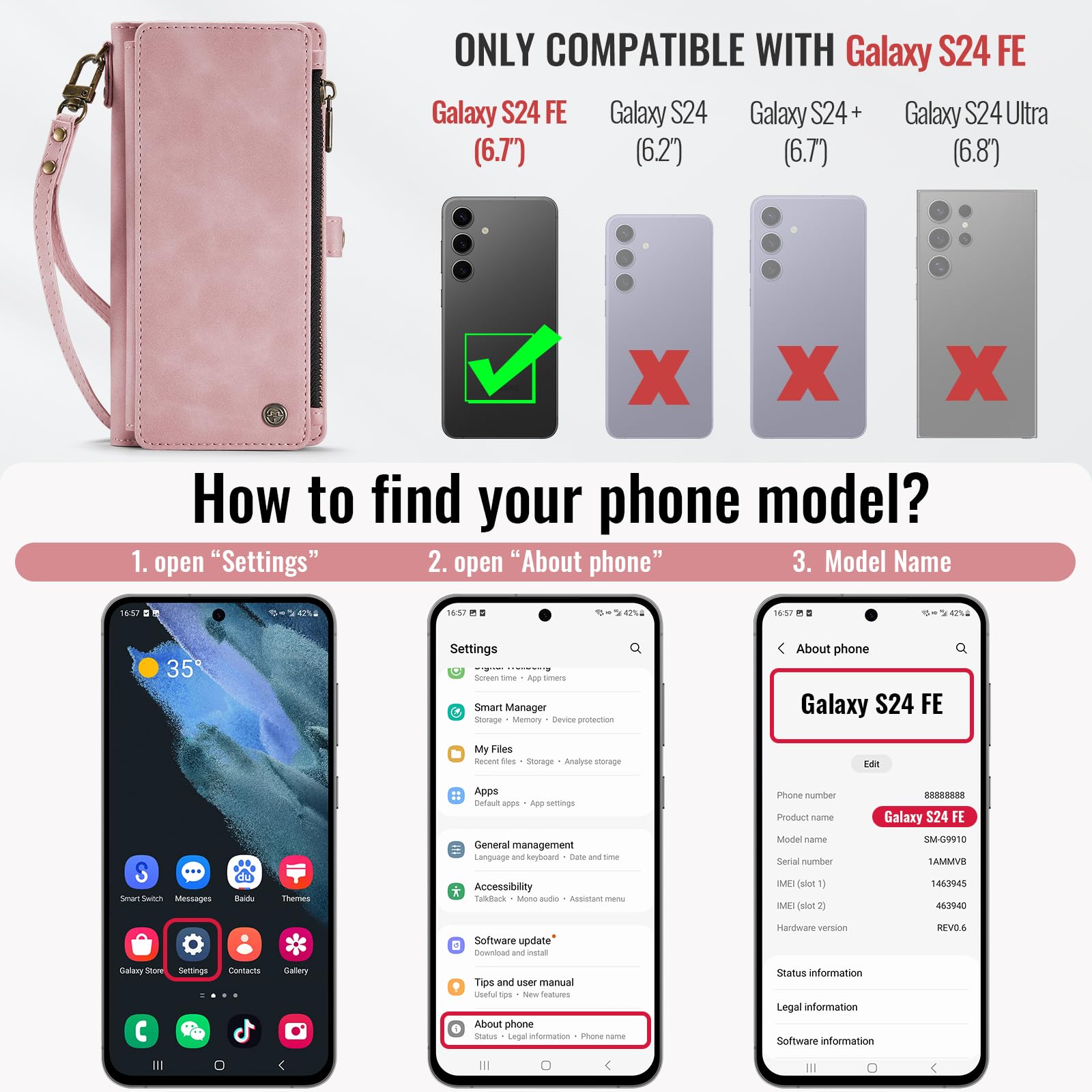 Foto 2 | Funda Wallet Defcase Compatible Con Samsung Galaxy S24 Fe 5g - Venta Internacional.