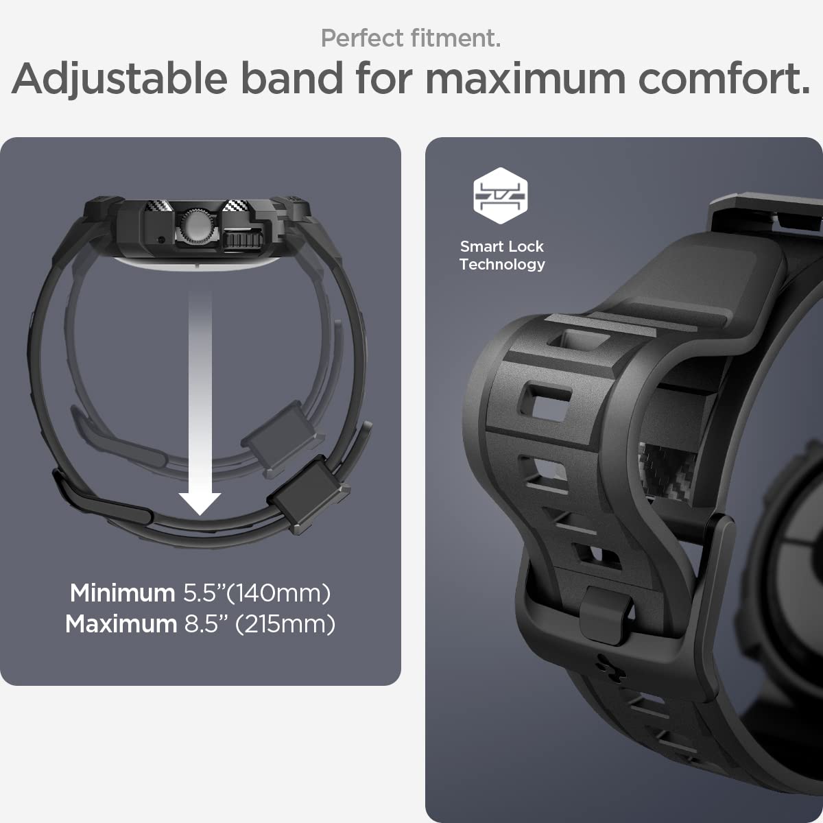 Foto 7 pulgar | Funda Con Correa Para Google Pixel Watch 3 Spigen Rugged Armor Pro De 41 Mm, Color Negro - Venta Internacional.
