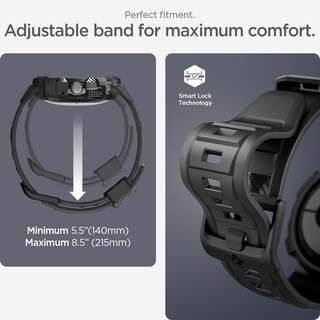 Foto 6 | Funda Con Correa Para Google Pixel Watch 3 Spigen Rugged Armor Pro De 41 Mm, Color Negro - Venta Internacional.