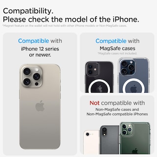 Foto 2 | Tarjetero Magnético Spigen Magfit Para Iphone Con Magsafe Pu Negro - Venta Internacional.