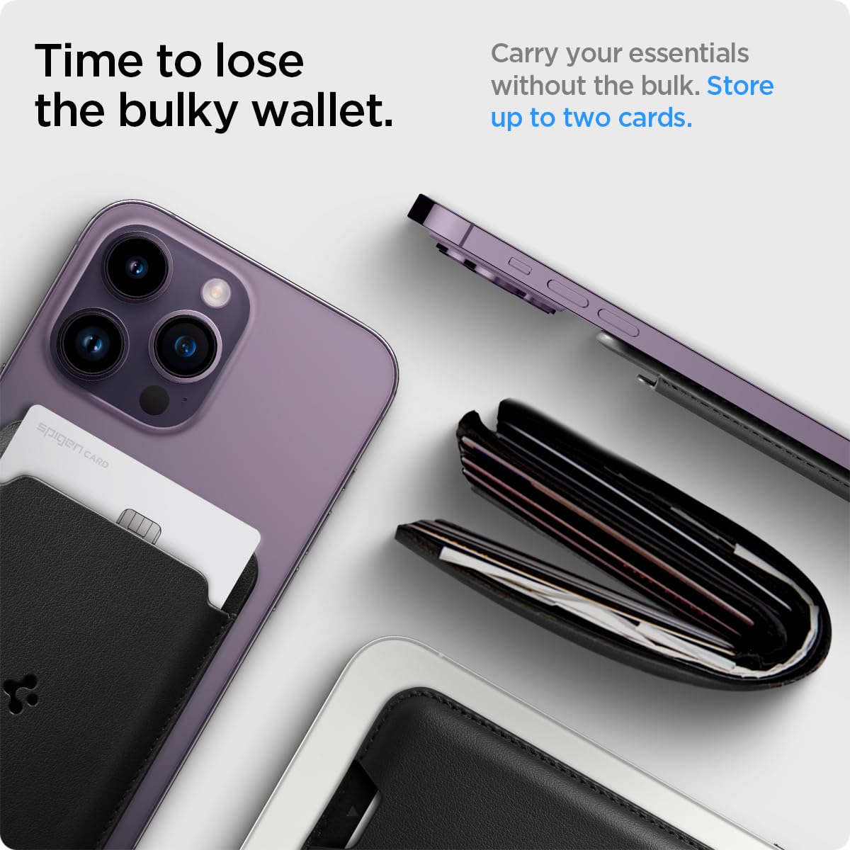 Foto 6 pulgar | Tarjetero Magnético Spigen Magfit Para Iphone Con Magsafe Pu Negro - Venta Internacional.