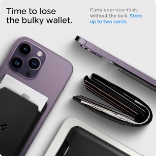 Foto 5 | Tarjetero Magnético Spigen Magfit Para Iphone Con Magsafe Pu Negro - Venta Internacional.