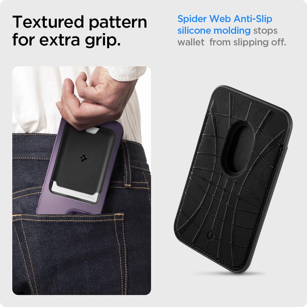 Foto 6 | Tarjetero Magnético Spigen Magfit Para Iphone Con Magsafe Pu Negro - Venta Internacional.