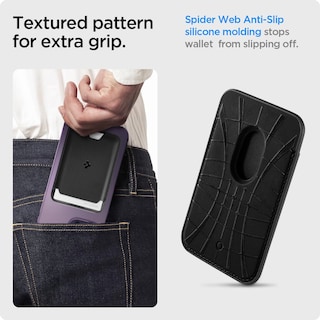 Foto 6 | Tarjetero Magnético Spigen Magfit Para Iphone Con Magsafe Pu Negro - Venta Internacional.