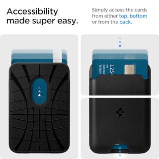 Foto 7 | Tarjetero Magnético Spigen Magfit Para Iphone Con Magsafe Pu Negro - Venta Internacional.