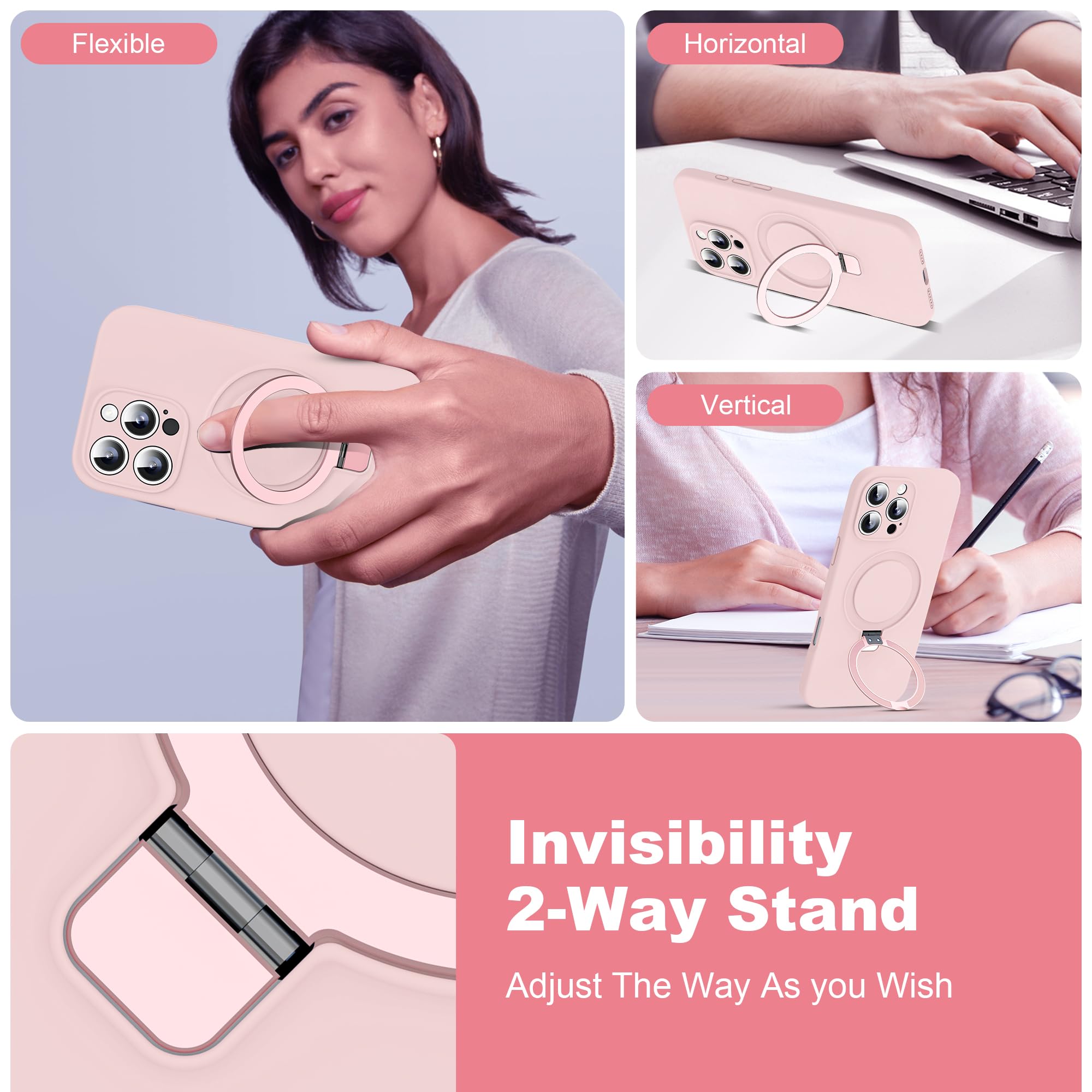 Foto 3 pulgar | Funda De Teléfono Sky-lmw Diseñada Para Iphone 16 Pro Max De Silicona Rosa - Venta Internacional.