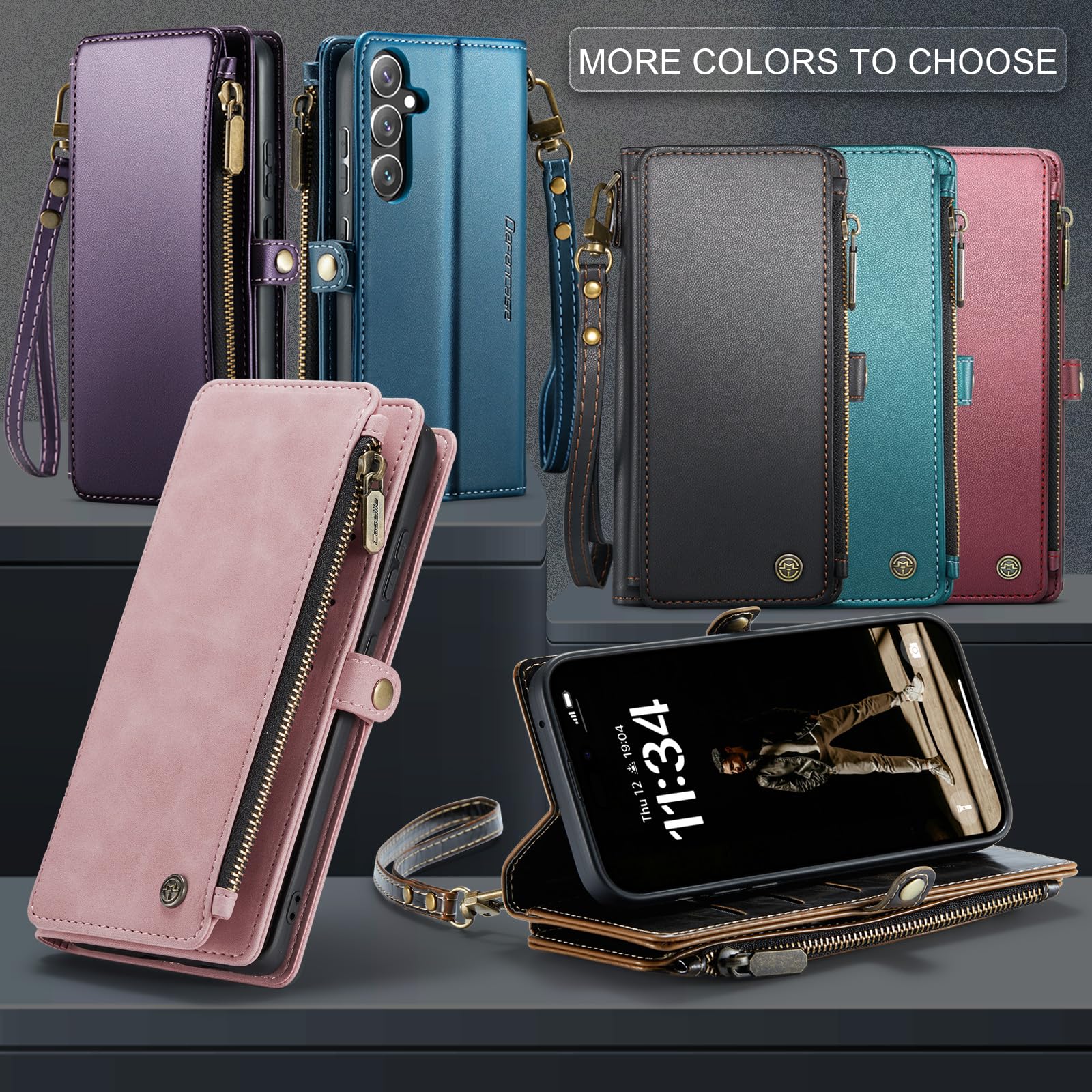 Foto 7 pulgar | Funda Wallet Defense Compatible Con Galaxy A35 5g, Azul Y Verde - Venta Internacional.