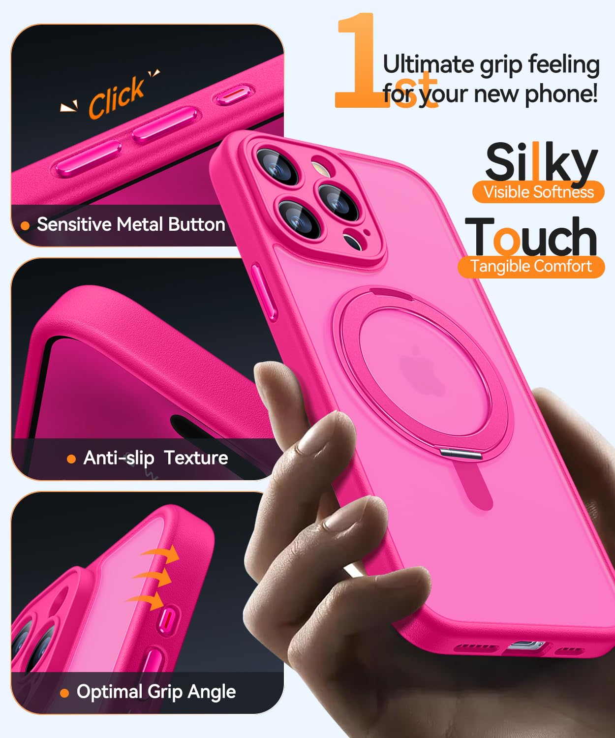 Foto 7 pulgar | Funda Para Teléfono Canshn Con Soporte Magnético Giratorio 360° Para Iphone 15 Pro - Venta Internacional.