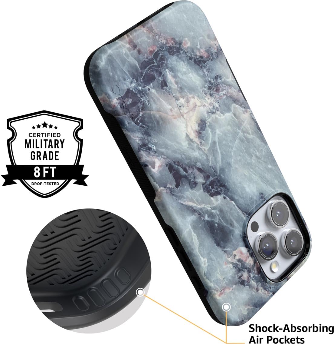 Foto 4 pulgar | Funda Para Teléfono Casely Bold Protective Marble Deep Sea Marble - Venta Internacional.