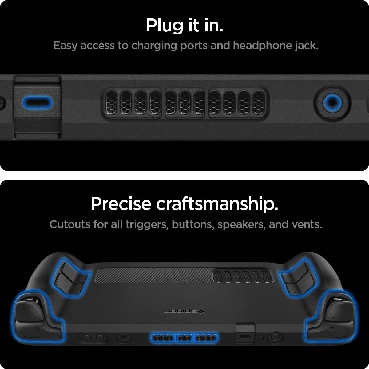 Foto 7 pulgar | Case Spigen Rugged Armor Para Steam Deck Lcd/oled, Color Negro Mate - Venta Internacional.