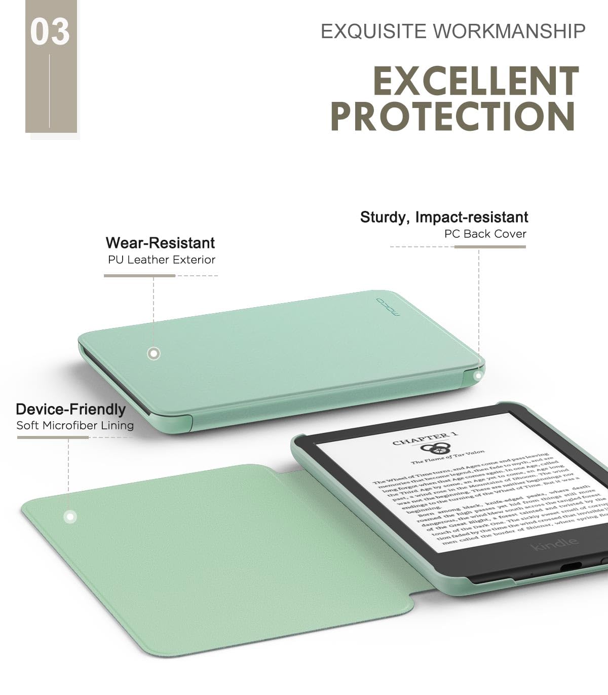 Foto 4 | Funda Moko Para Kindle 11.ª Generación 2024/2022 Con Función De Encendido Y Apagado Automáticos - Venta Internacional.