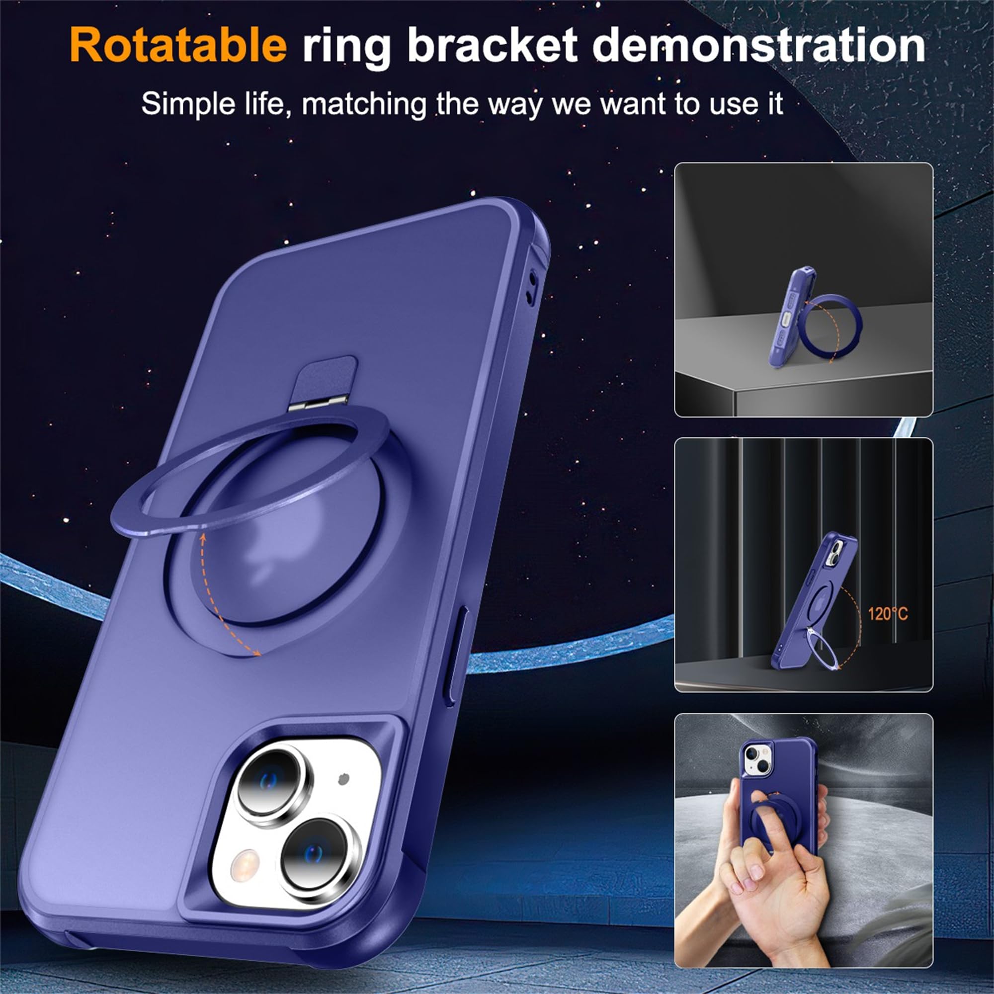 Foto 3 pulgar | Funda De Teléfono Skylmw Compatible Con Iphone 15 Con Magsafe Navy - Venta Internacional.
