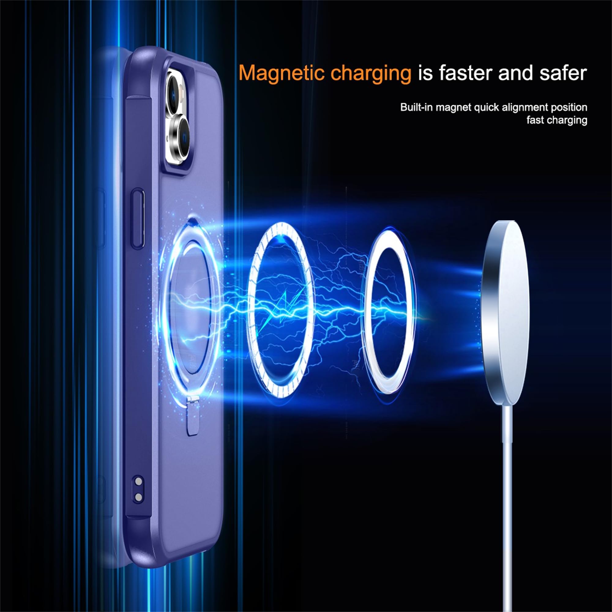 Foto 4 pulgar | Funda De Teléfono Skylmw Compatible Con Iphone 15 Con Magsafe Navy - Venta Internacional.