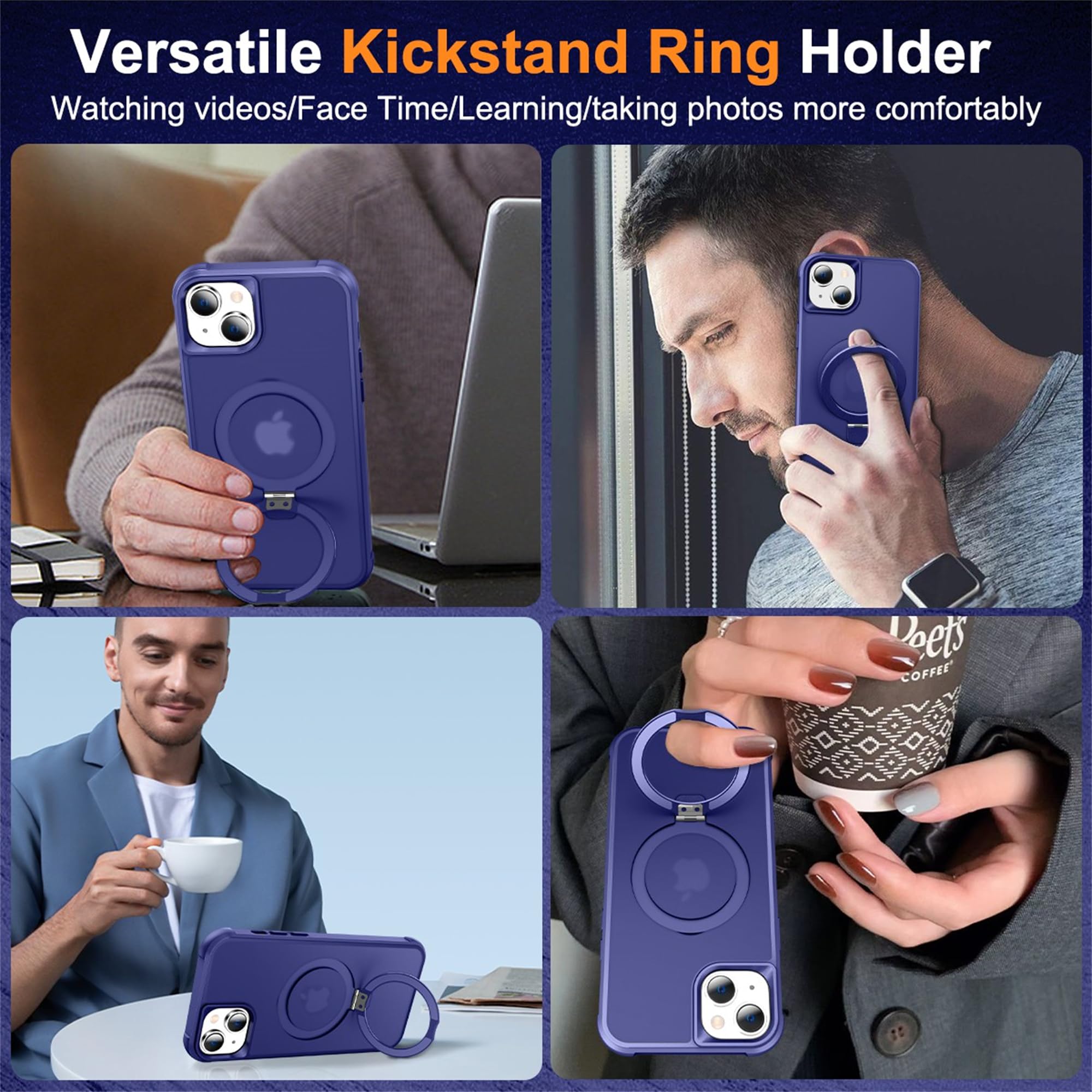 Foto 6 pulgar | Funda De Teléfono Skylmw Compatible Con Iphone 15 Con Magsafe Navy - Venta Internacional.