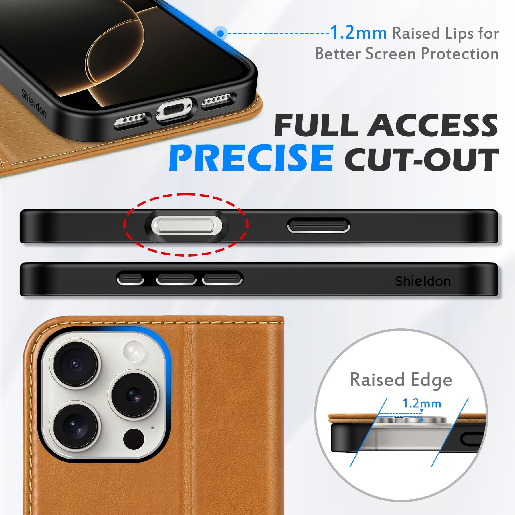 Foto 8 pulgar | Funda Shieldon Para Iphone 16 Pro Max 5g 6.9 De Piel Auténtica - Venta Internacional.