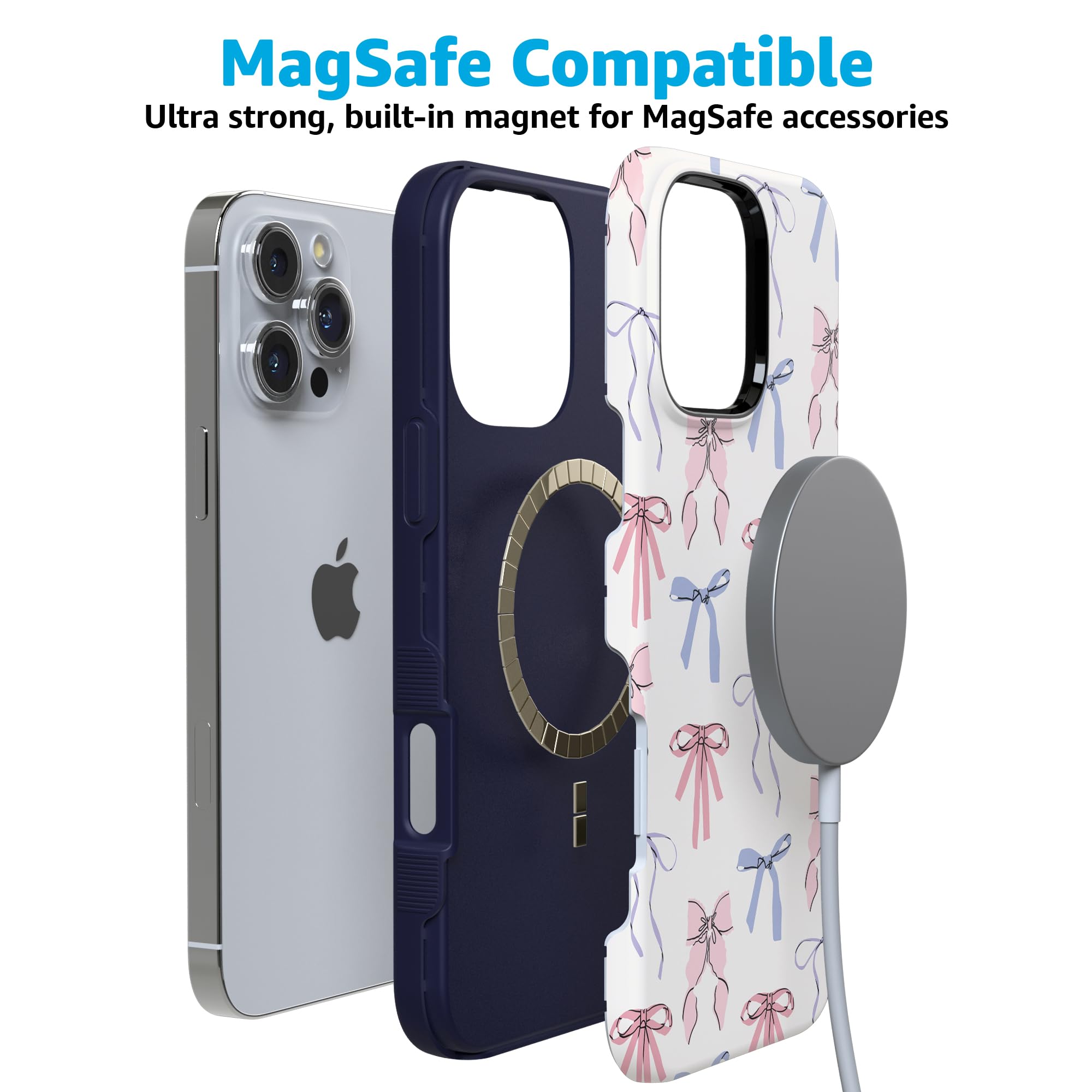 Foto 5 pulgar | Funda Para Teléfono Casely Coquette Girlie Pastel Bows Para Iphone 16 Pro - Venta Internacional.