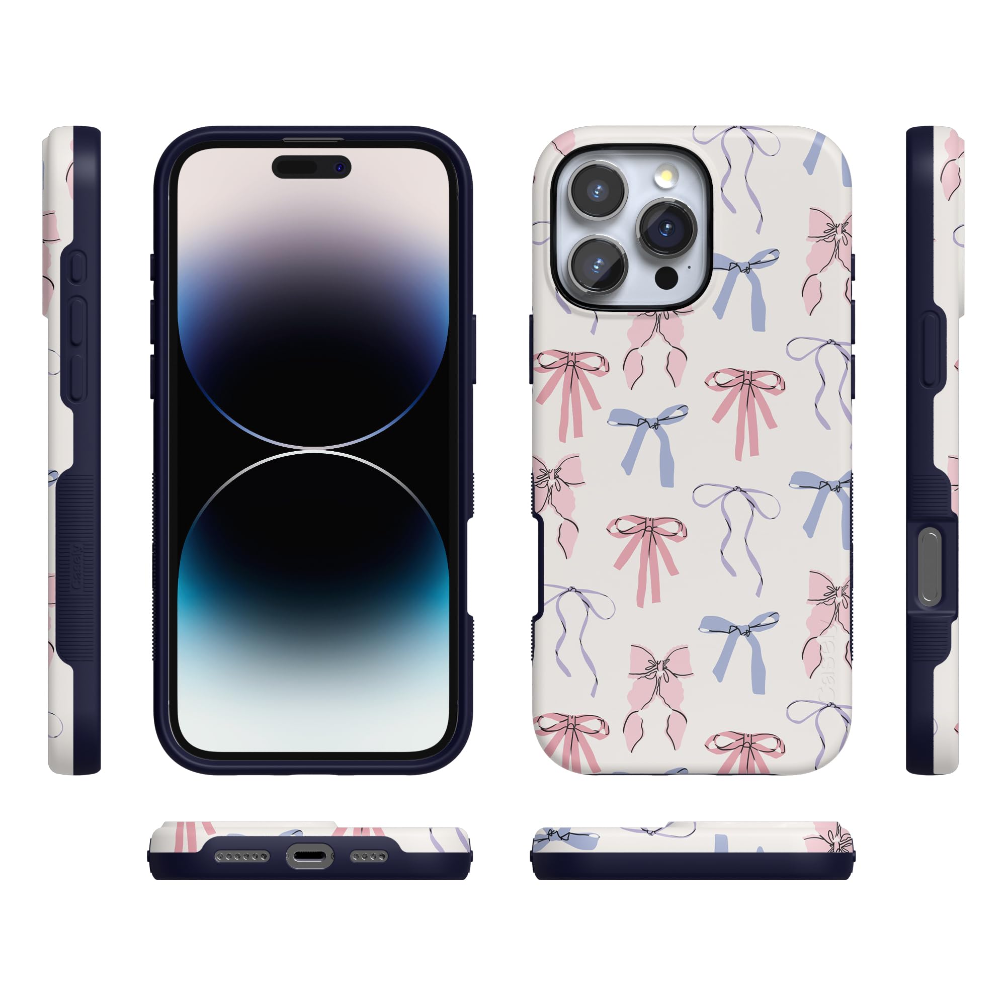 Foto 6 pulgar | Funda Para Teléfono Casely Coquette Girlie Pastel Bows Para Iphone 16 Pro - Venta Internacional.