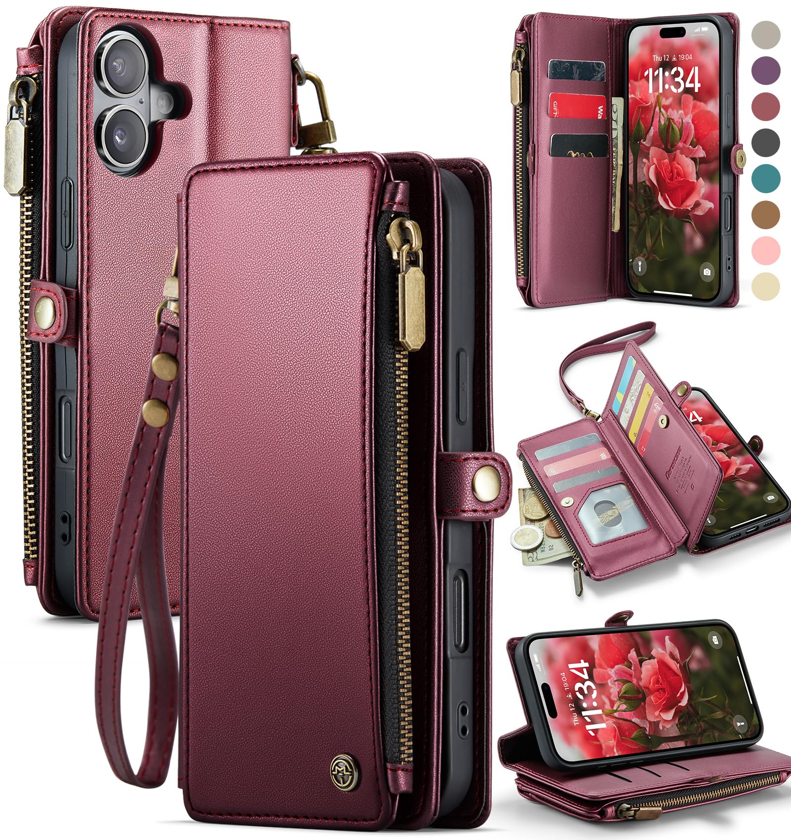 Foto 2 pulgar | Funda Para Teléfono Wallet Defense Compatible Con Iphone 16 Plus - Venta Internacional.