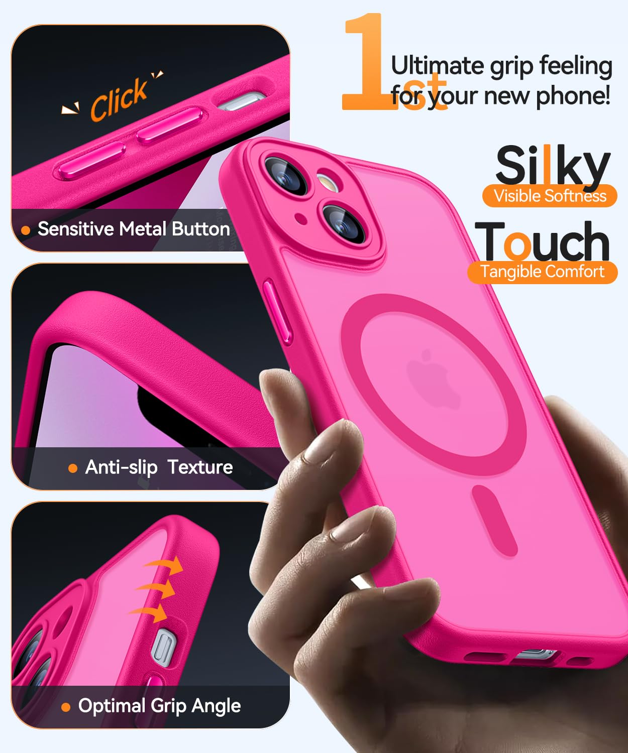 Foto 6 | Funda Magnética Canshn Para Iphone 13 6.1 - Rosa Intenso - Venta Internacional.