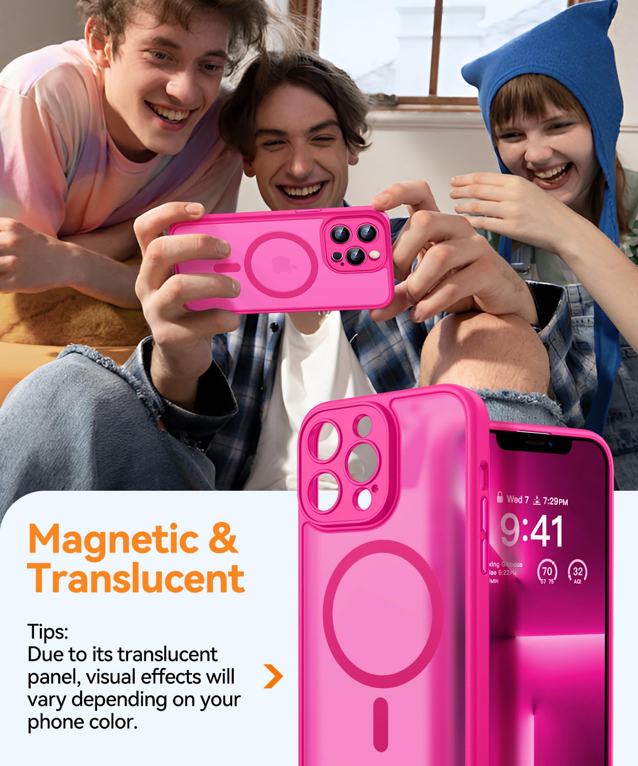 Foto 4 pulgar | Funda Magnética Canshn Compatible Con Iphone 13 Pro De 6.1 Pulgadas - Venta Internacional.