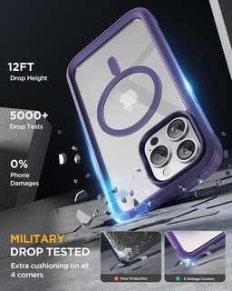 Foto 4 | Funda Magnética Miracase Con Protector De Pantalla Para Iphone 12 Pro Max - Venta Internacional.