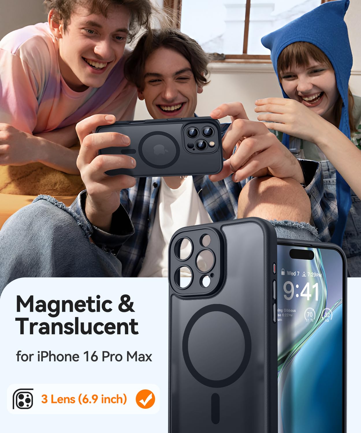 Foto 3 pulgar | Funda Magnética Canshn Compatible Con Iphone 16 Pro Max - Venta Internacional.