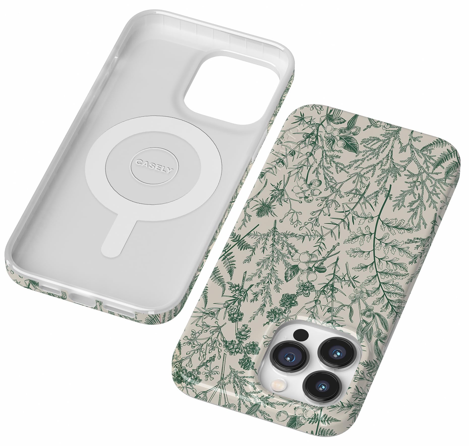 Foto 4 pulgar | Funda De Teléfono Casely Sage Garden Green Floral Para Iphone 14 Pro - Venta Internacional.