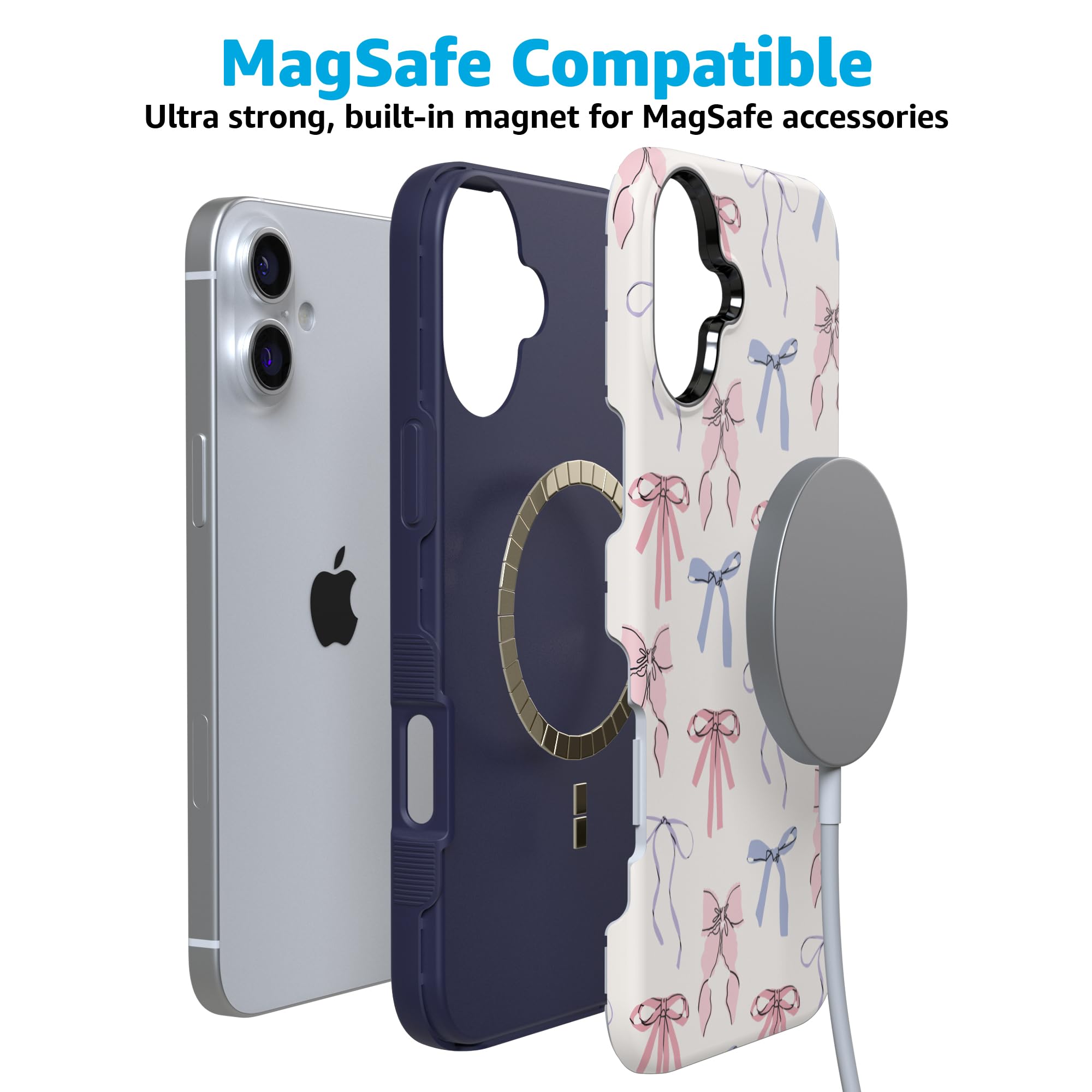Foto 5 pulgar | Funda De Teléfono Casely Coquette Girlie Pastel Bows Para Iphone 16 Plus - Venta Internacional.