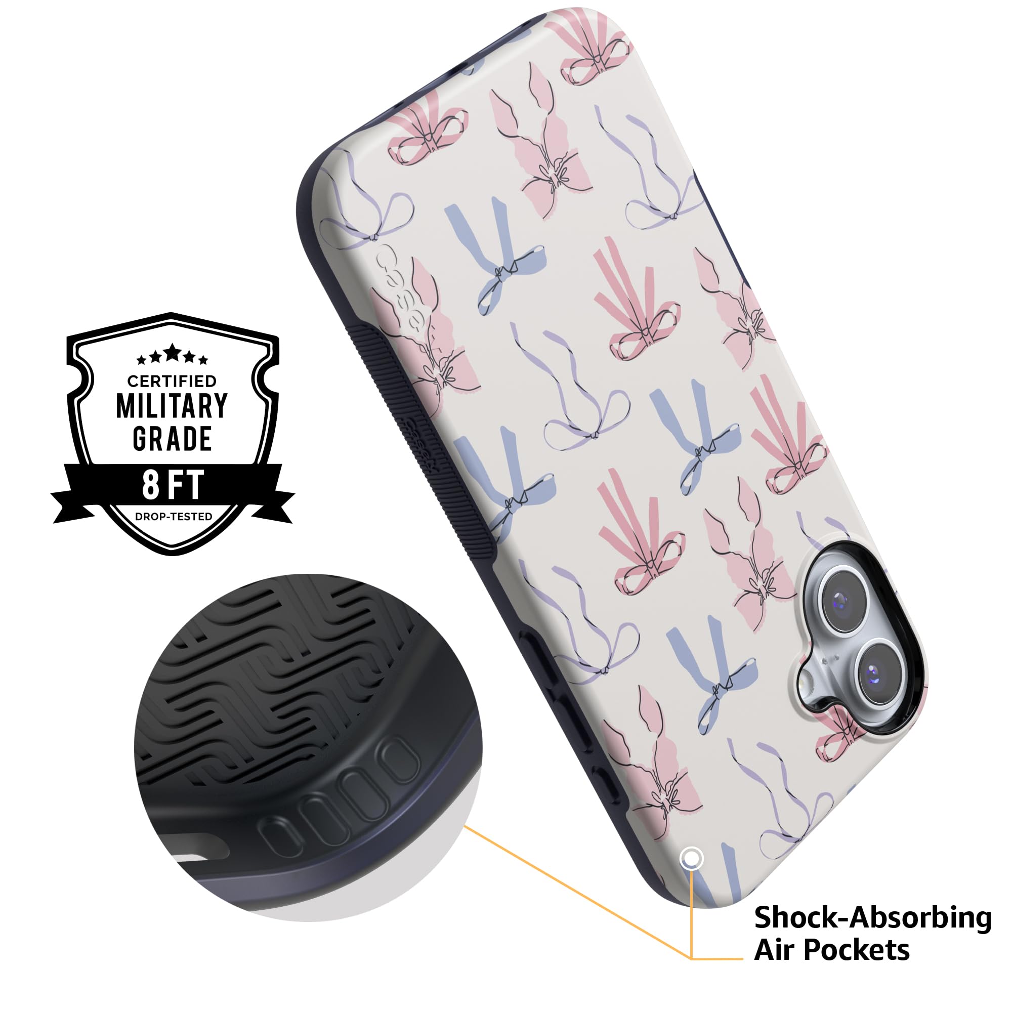 Foto 6 pulgar | Funda De Teléfono Casely Coquette Girlie Pastel Bows Para Iphone 16 Plus - Venta Internacional.