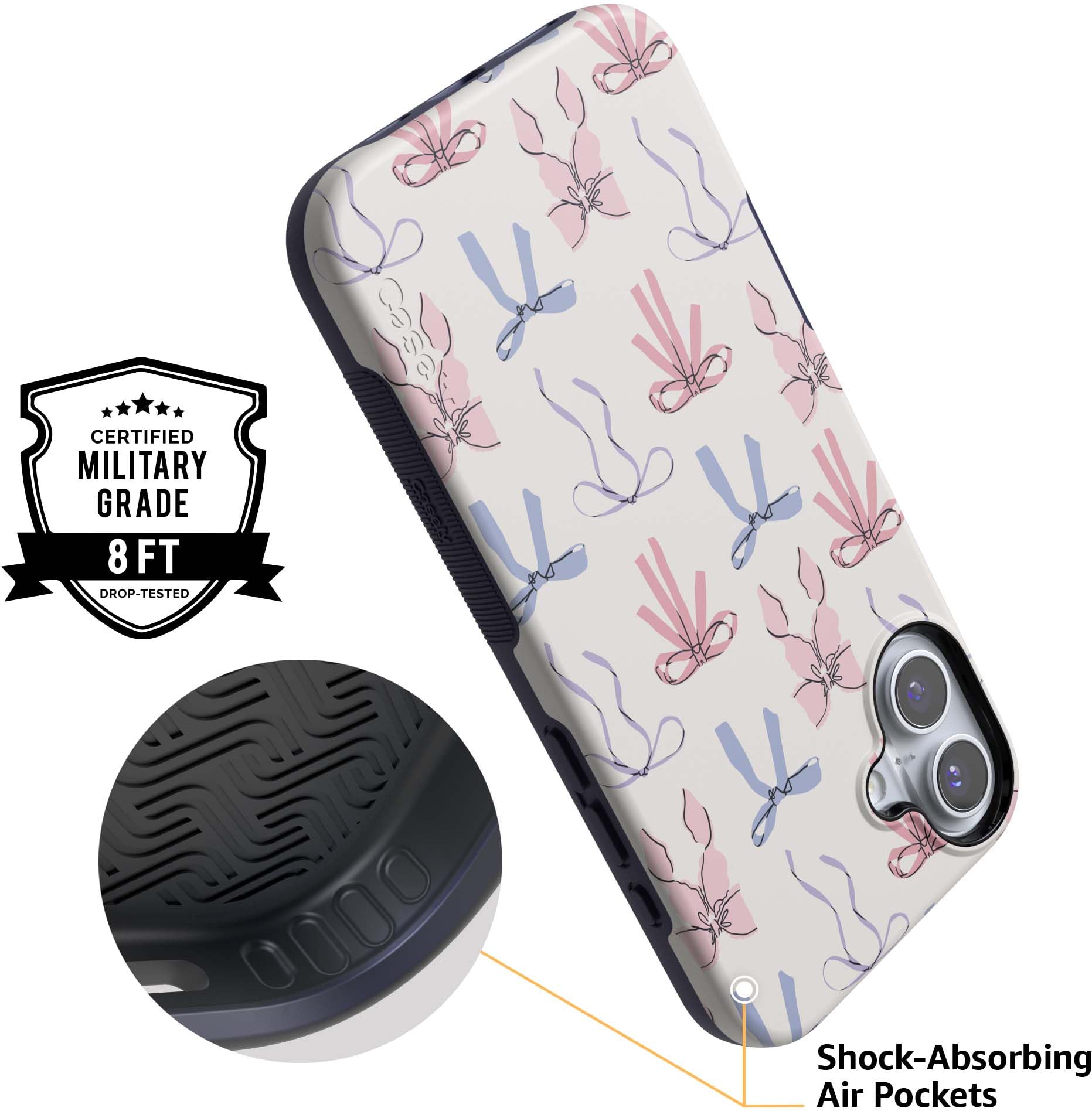 Foto 5 pulgar | Funda De Teléfono Casely Coquette Girlie Pastel Bows Para Iphone 16 - Venta Internacional.