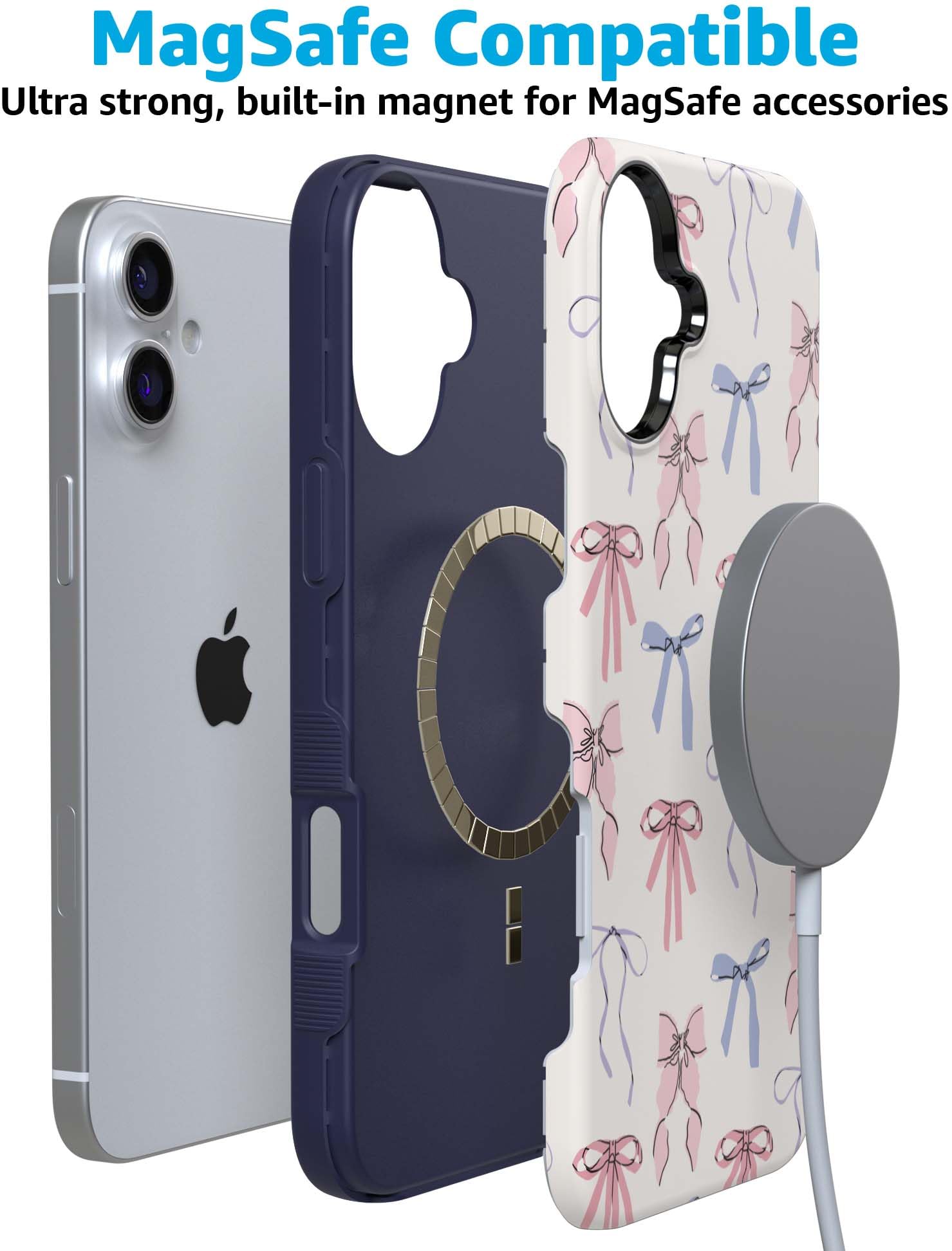 Foto 6 pulgar | Funda De Teléfono Casely Coquette Girlie Pastel Bows Para Iphone 16 - Venta Internacional.