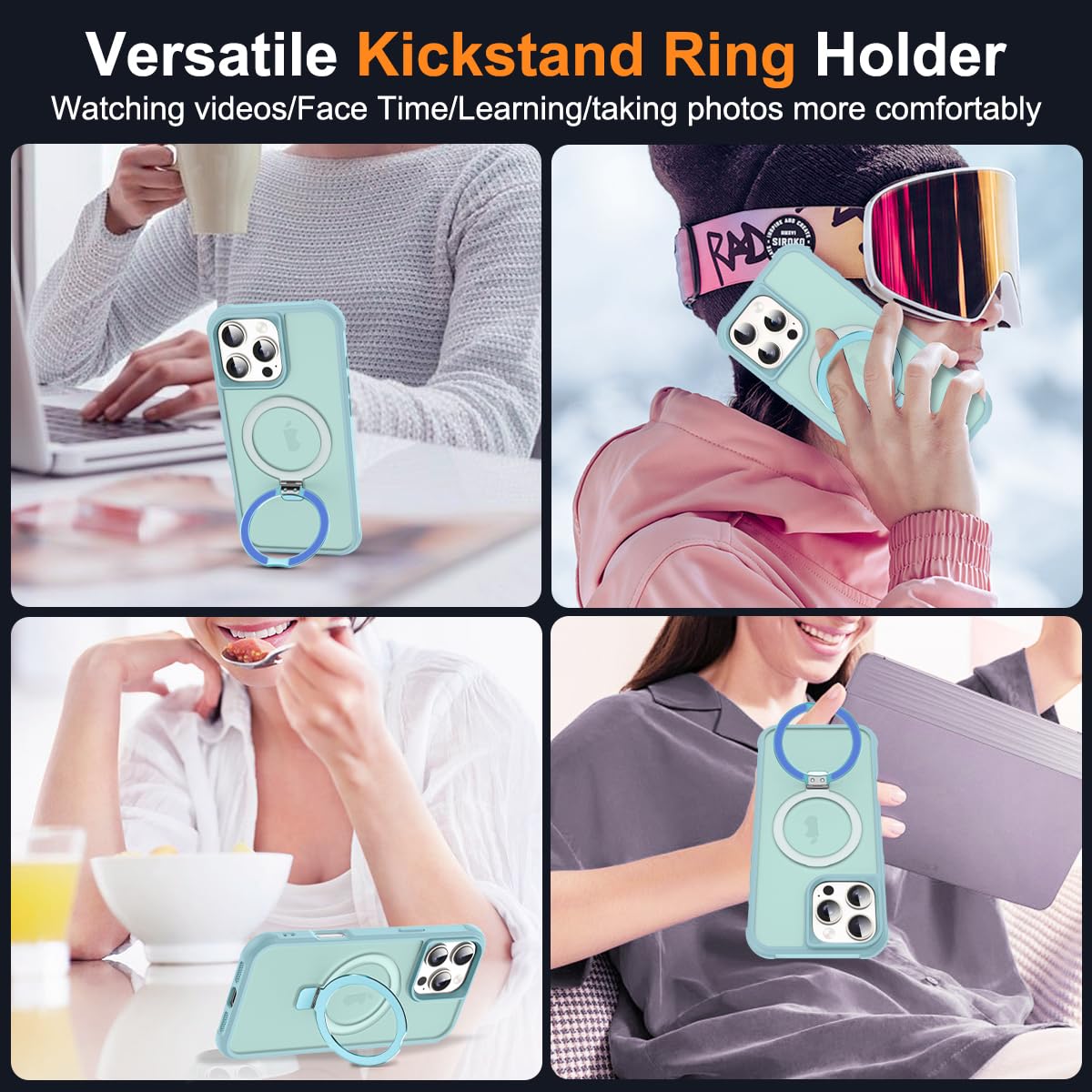 Foto 6 pulgar | Funda De Teléfono Skylmw Compatible Con Iphone 16 Pro Blue - Venta Internacional.