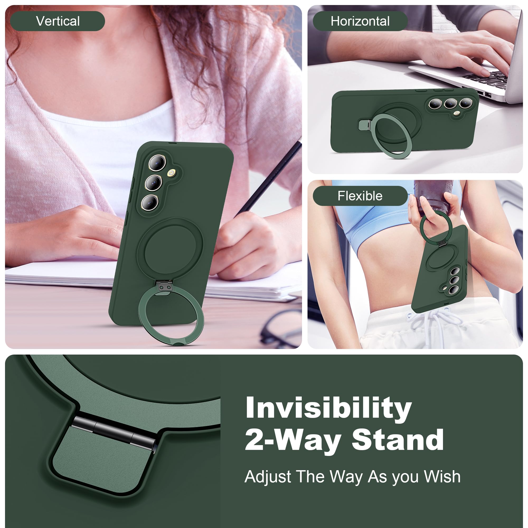 Foto 3 pulgar | Funda De Teléfono Skylmw Para Samsung Galaxy S24 Plus Silicone Green - Venta Internacional.