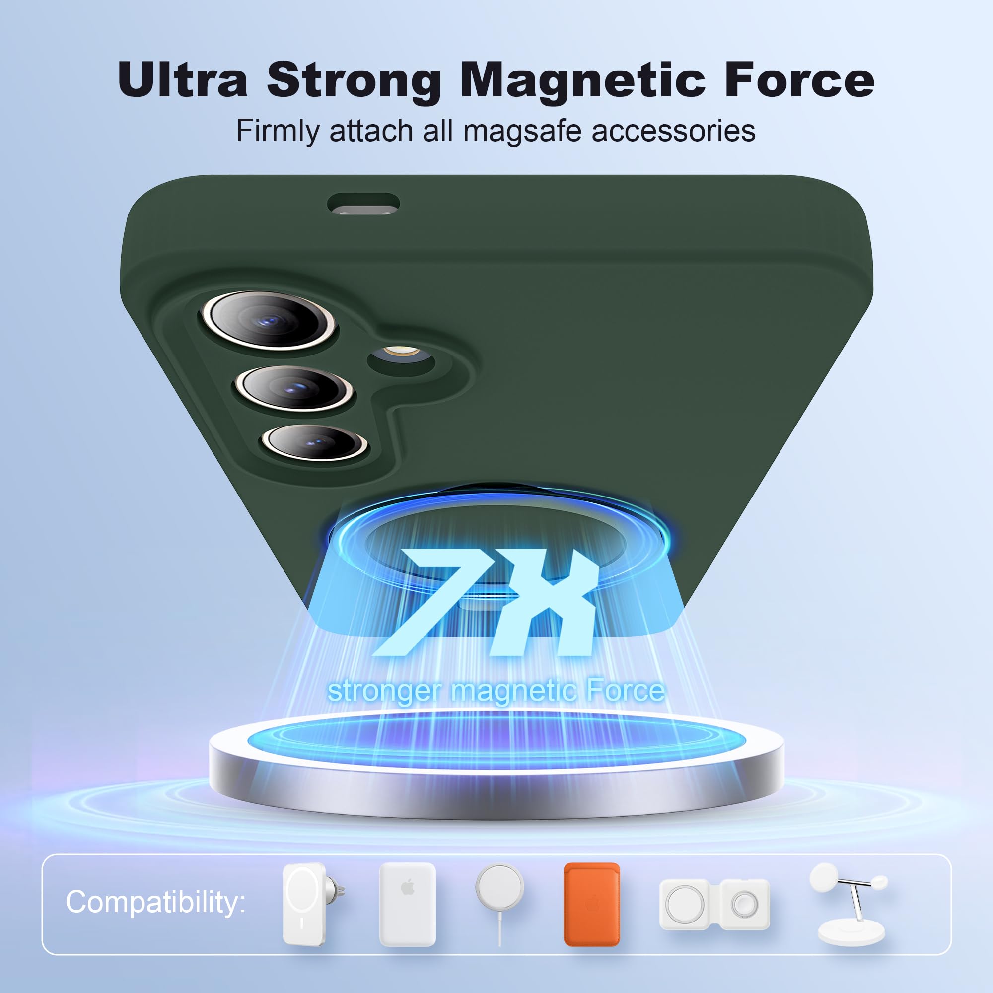 Foto 4 pulgar | Funda De Teléfono Skylmw Para Samsung Galaxy S24 Plus Silicone Green - Venta Internacional.