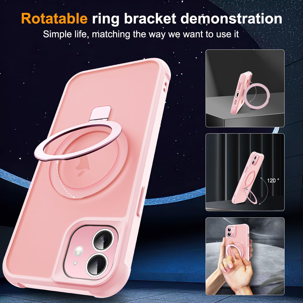 Foto 2 | Funda De Teléfono Skylmw Compatible Con Iphone 12/12 Pro 6.1 Rosa - Venta Internacional.