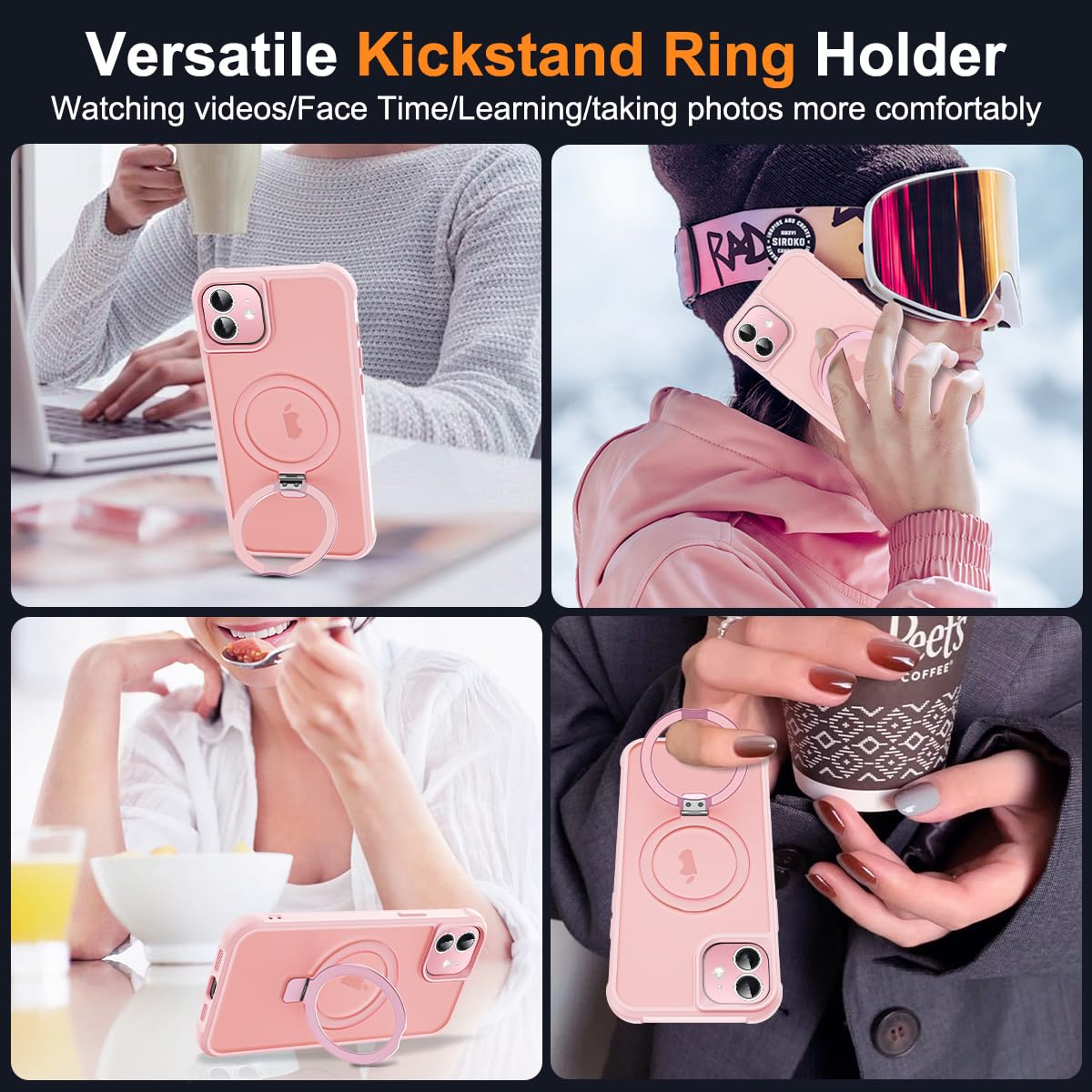 Foto 6 pulgar | Funda De Teléfono Skylmw Compatible Con Iphone 12/12 Pro 6.1 Rosa - Venta Internacional.