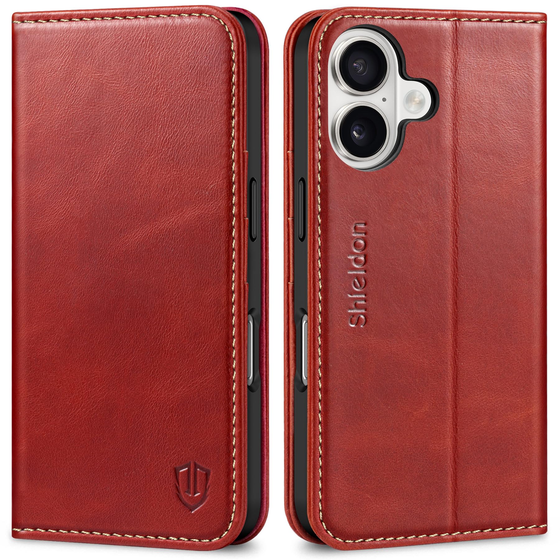 Foto 1 | Funda Shieldon Para Iphone 16 5g 2024 De Piel Auténtica Roja - Venta Internacional.