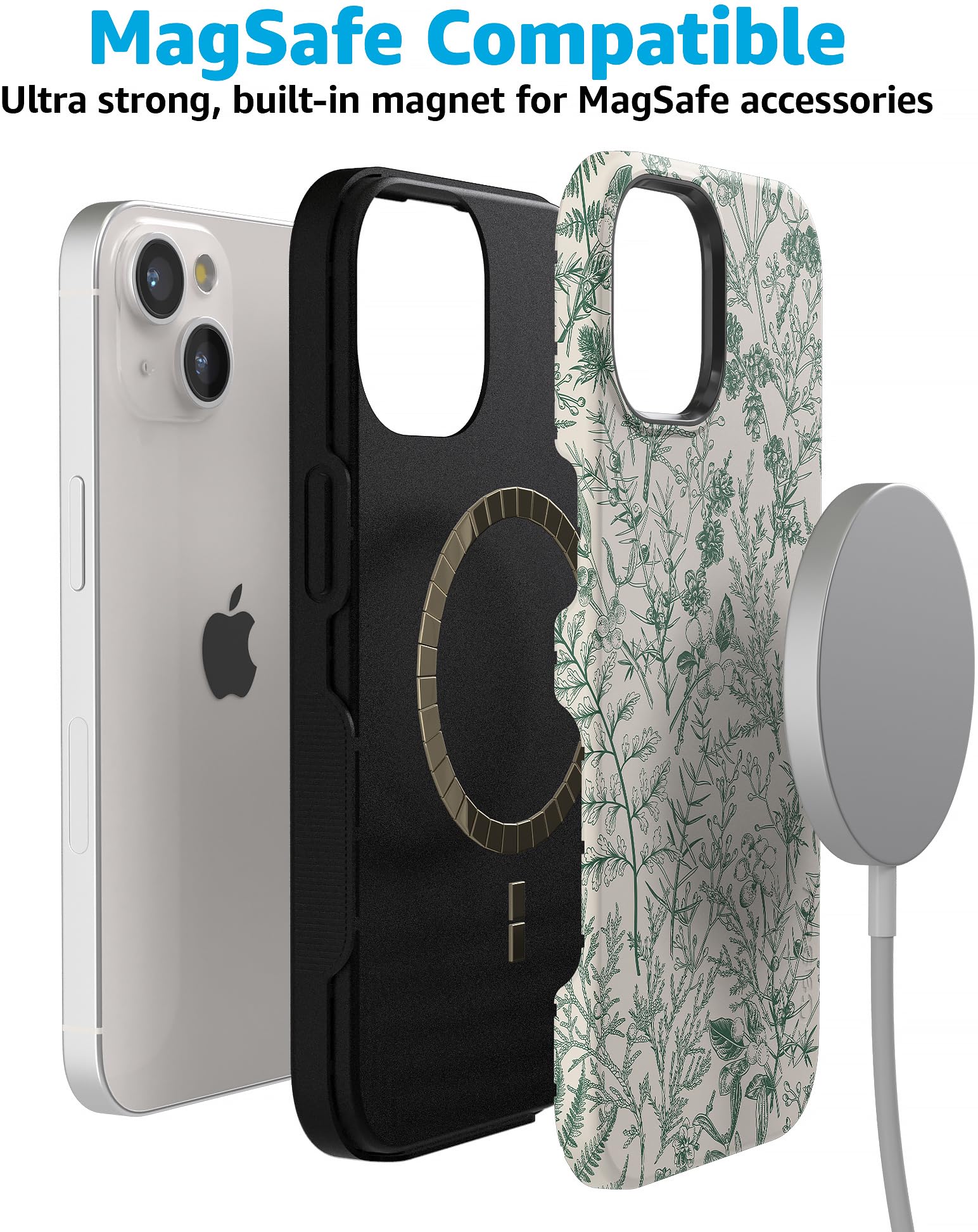 Foto 2 | Funda De Teléfono Casely Sage Garden Green Floral Para Iphone 15 - Venta Internacional.