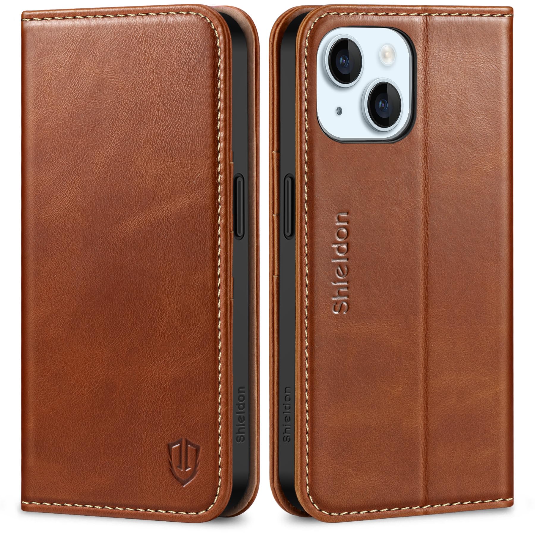 Foto 1 | Funda Shieldon Para Iphone 15 5g 2023 De Piel Auténtica, Color Marrón - Venta Internacional.