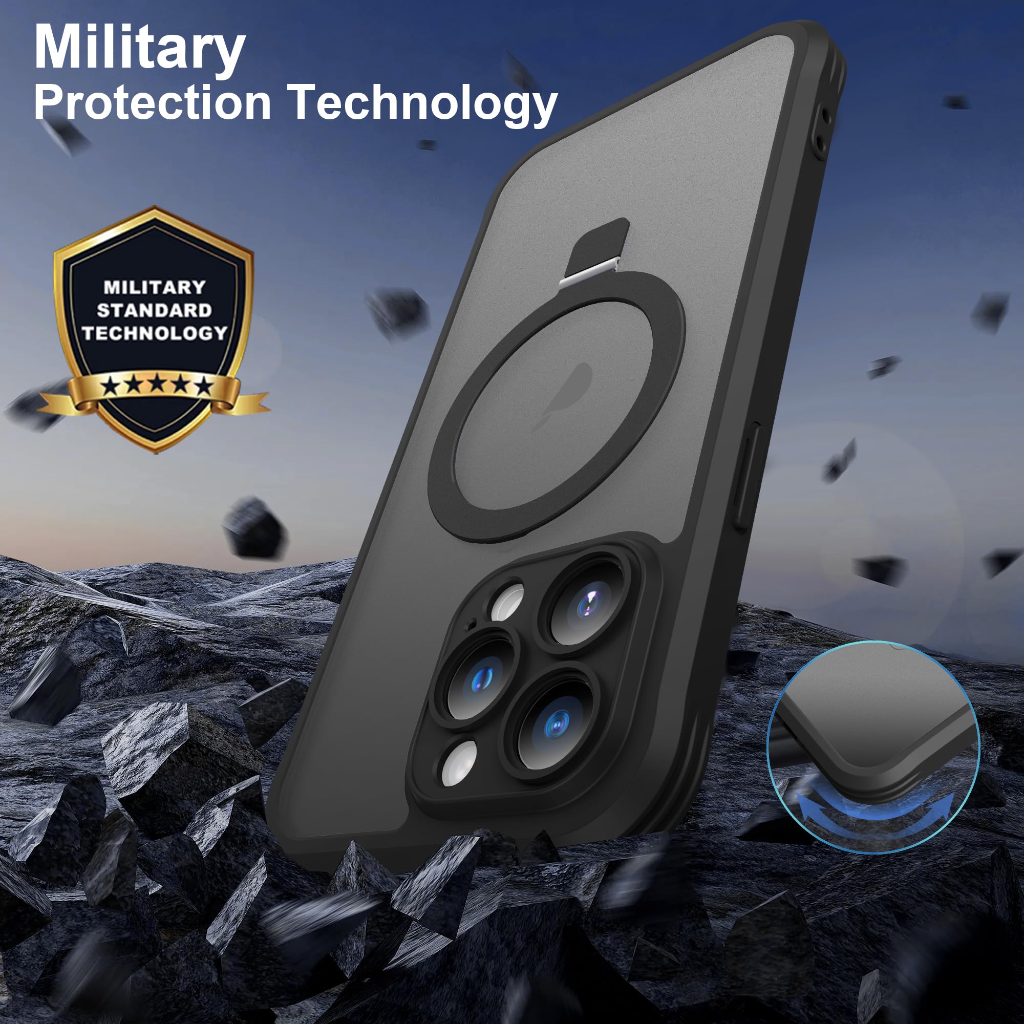 Foto 4 pulgar | Funda De Teléfono Skylmw Para Iphone 15 Pro Max Con Soporte Magnético - Venta Internacional.