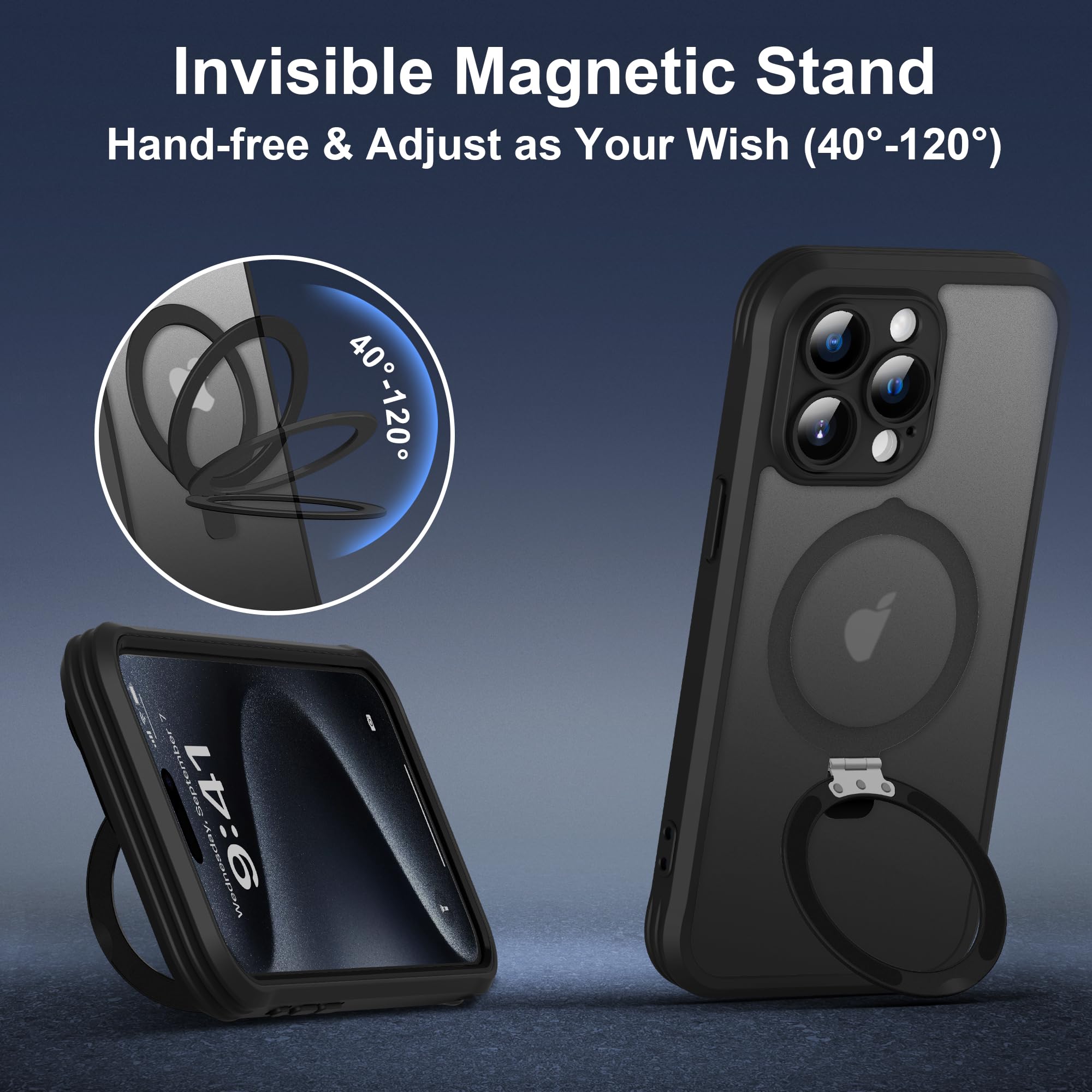 Foto 5 pulgar | Funda De Teléfono Skylmw Para Iphone 15 Pro Max Con Soporte Magnético - Venta Internacional.