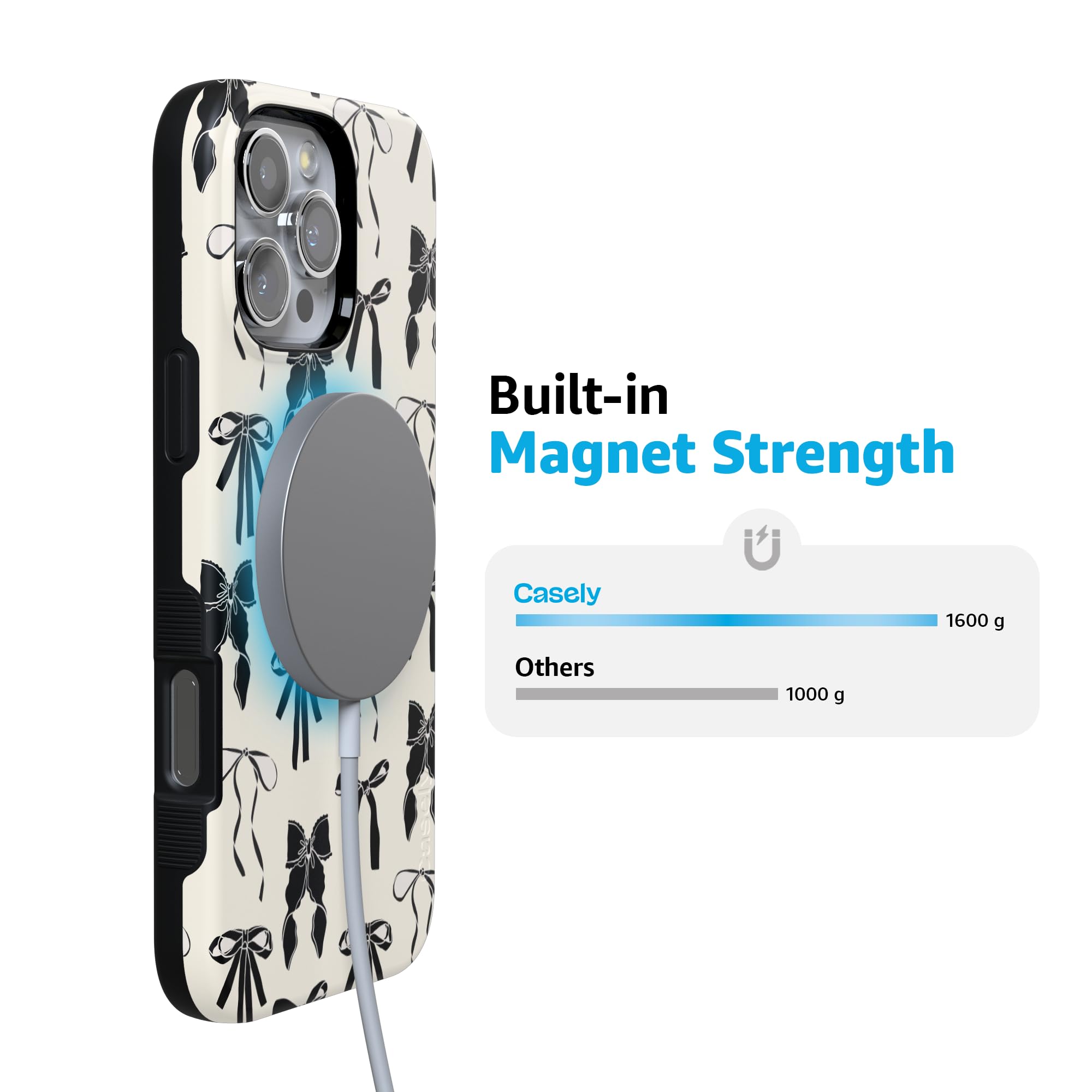 Foto 4 pulgar | Funda Para Teléfono Casely Goth Girlie Black Bows Para Iphone 16 Pro Max - Venta Internacional.