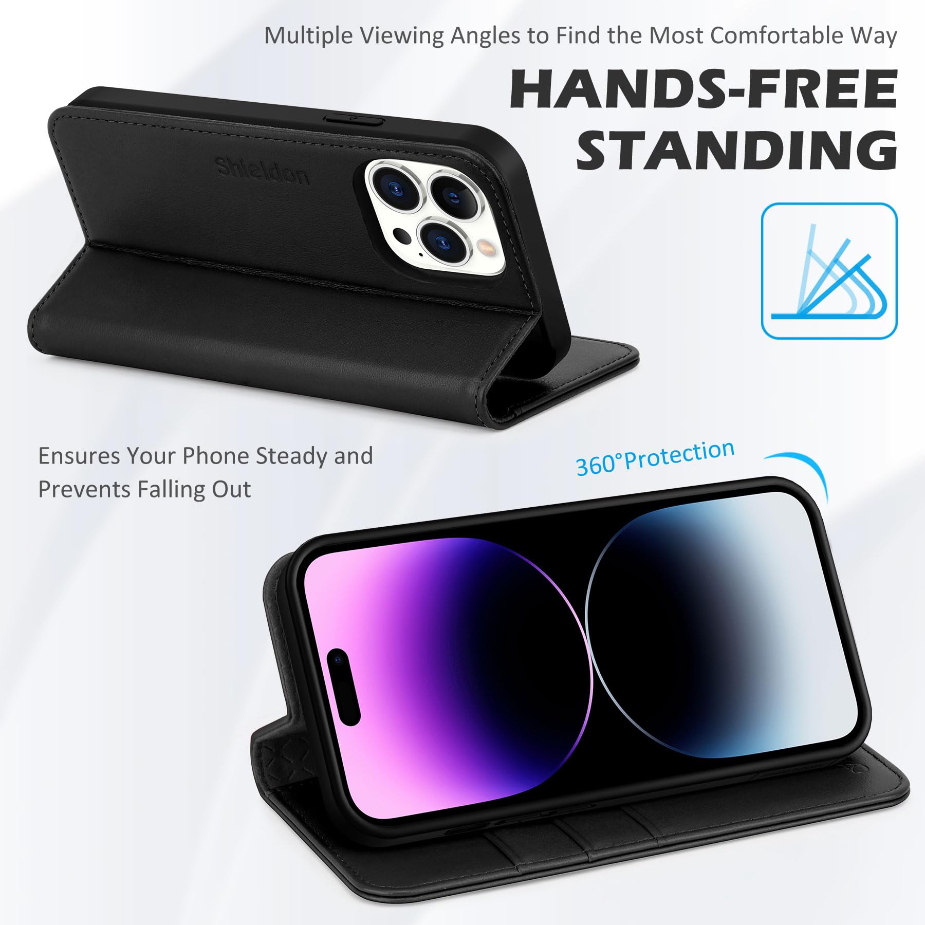 Foto 5 pulgar | Funda De Teléfono Shieldon Para Iphone 14 Pro Max 5g De 6.7 Pulgadas - Negra - Venta Internacional.