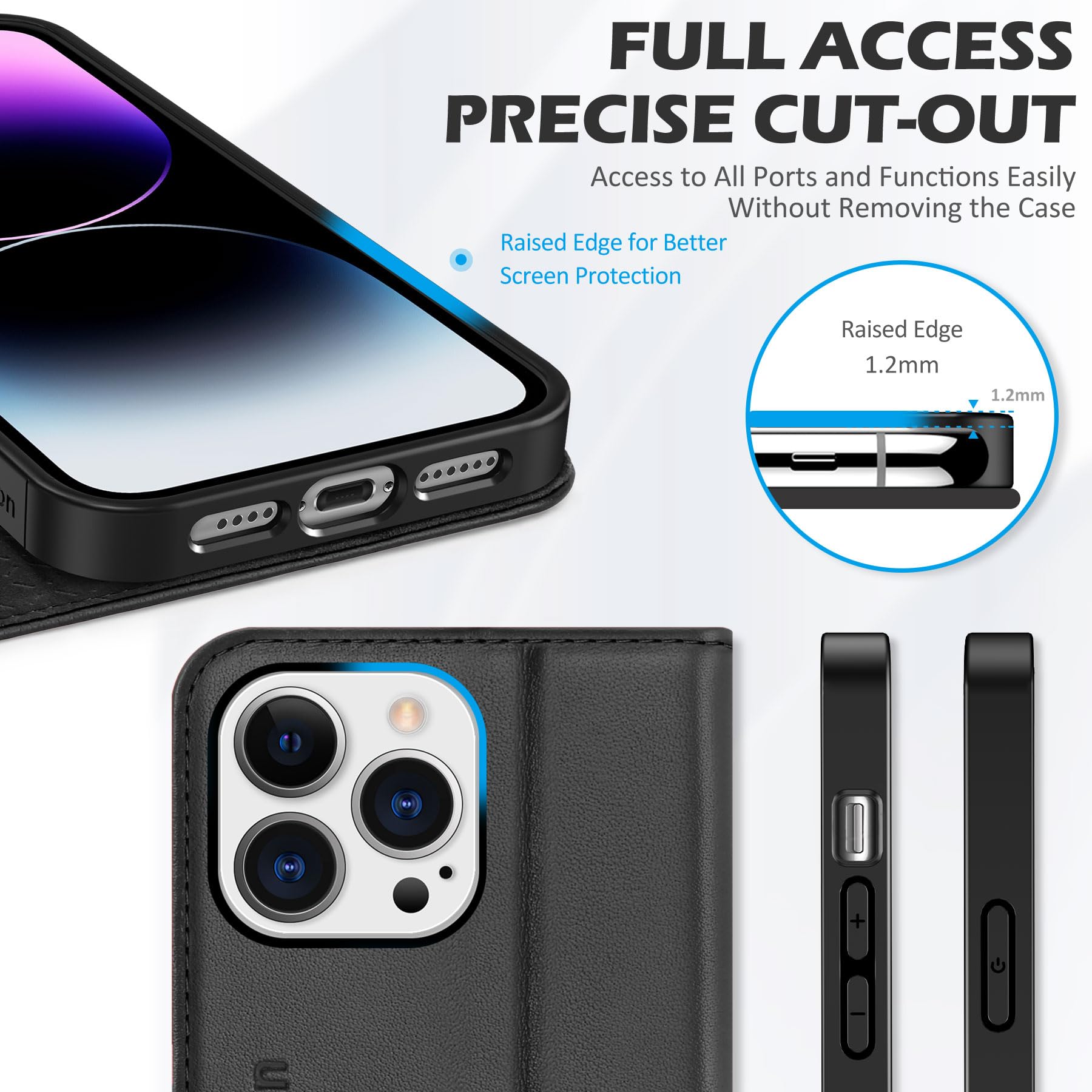 Foto 7 pulgar | Funda De Teléfono Shieldon Para Iphone 14 Pro Max 5g De 6.7 Pulgadas - Negra - Venta Internacional.