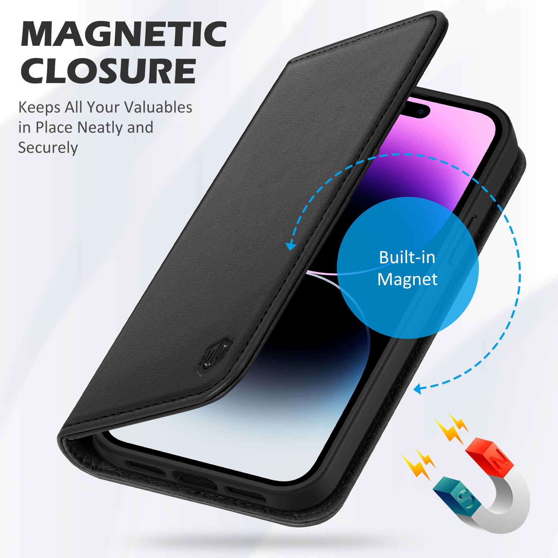 Foto 8 pulgar | Funda De Teléfono Shieldon Para Iphone 14 Pro Max 5g De 6.7 Pulgadas - Negra - Venta Internacional.