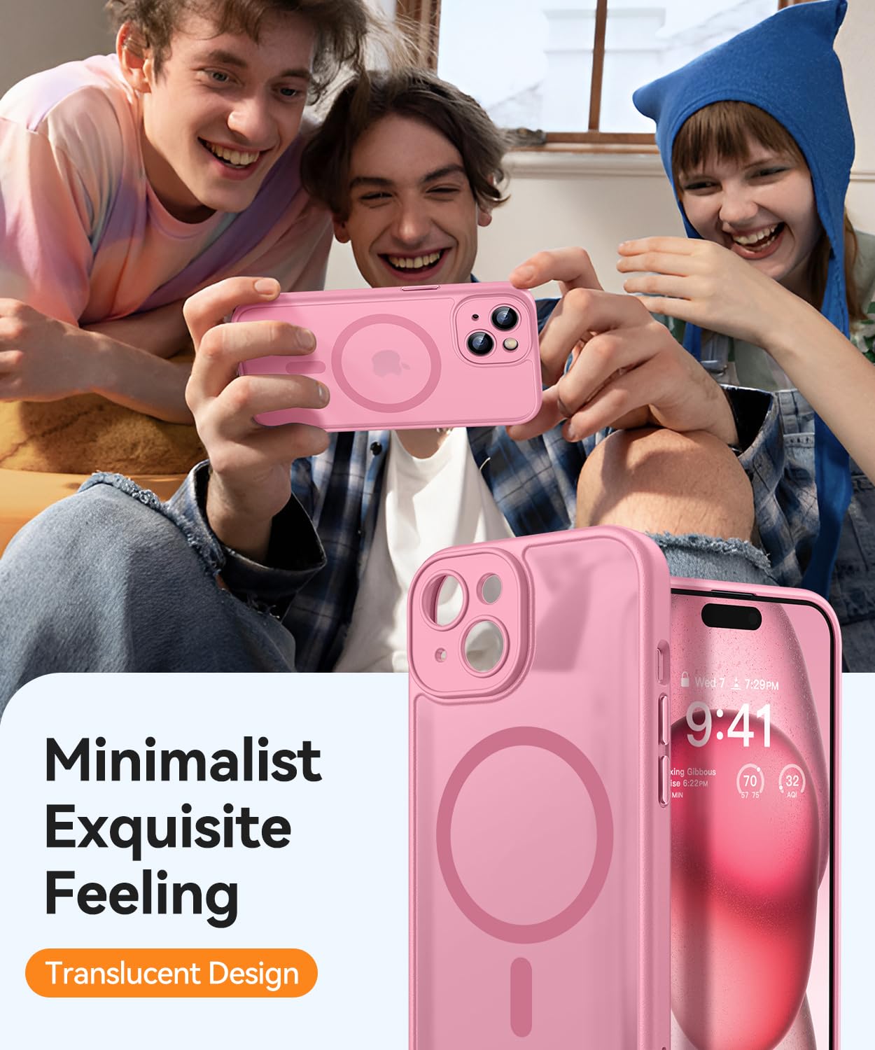 Foto 8 pulgar | Funda Magnética Canshn Para Iphone 15 6.1 - Rosa - Venta Internacional.
