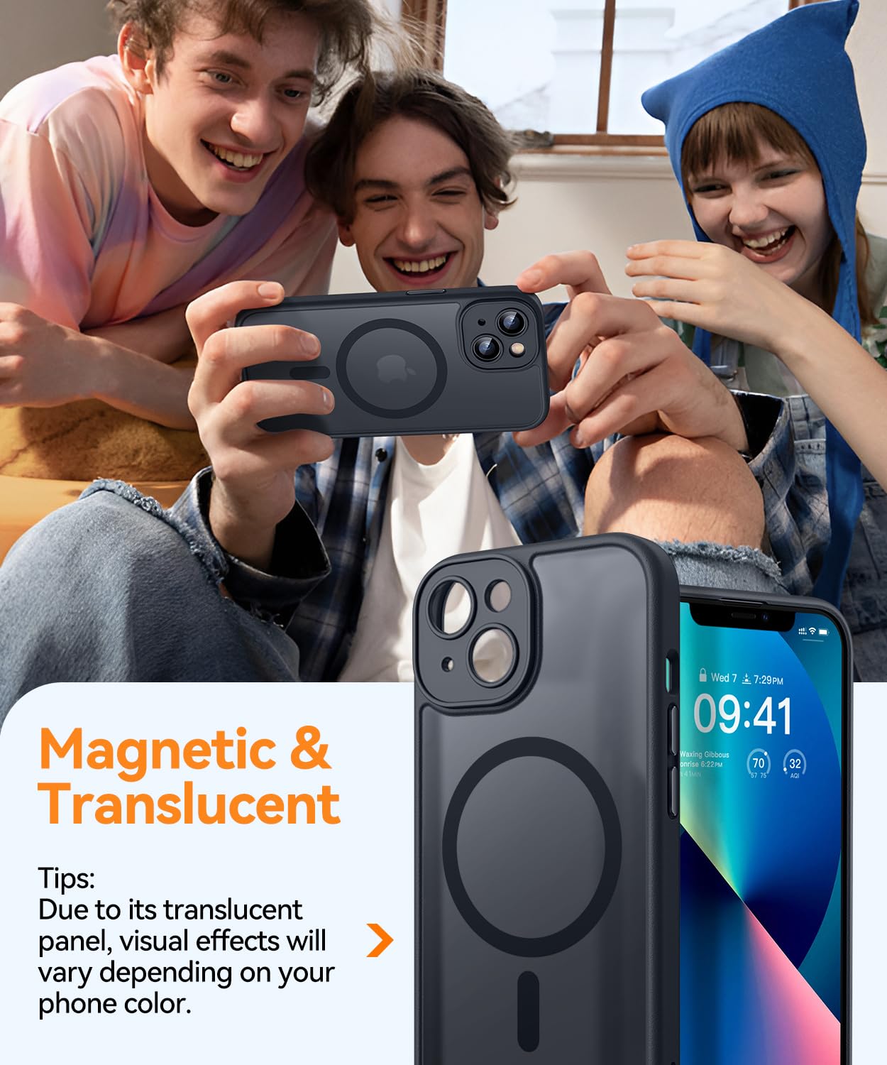Foto 3 | Funda Magnética Canshn Para Iphone 13 6.1 - Negra - Venta Internacional.