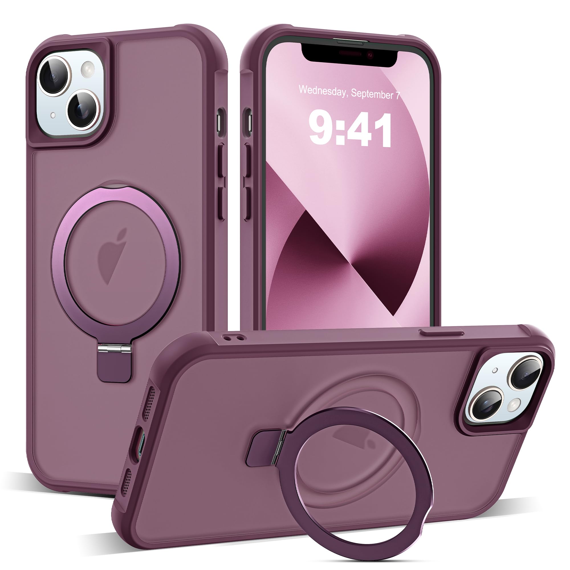 Foto 2 pulgar | Funda De Teléfono Skylmw Compatible Con Iphone 13 Y 14 6.1, Color Rojo Vino - Venta Internacional.